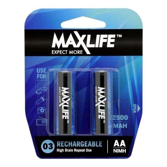 Maxlife Rechargeable AA 2500mA 2Pack
